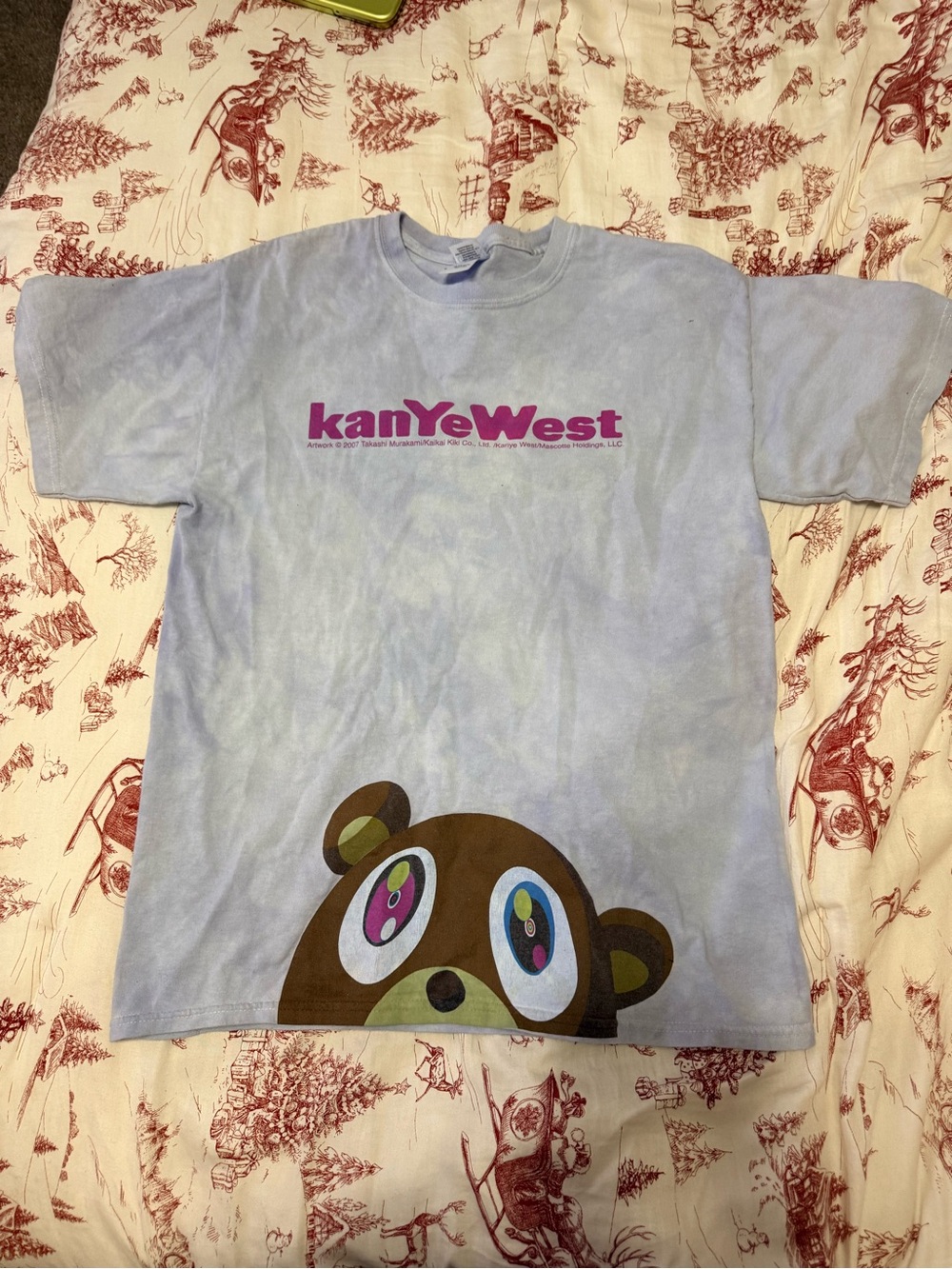 Kanye West Graaduation tee  - Light Lavender with Brown Bear Print